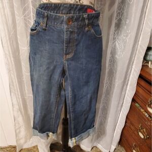 𝅺X2 cuffed denim capris sz 10